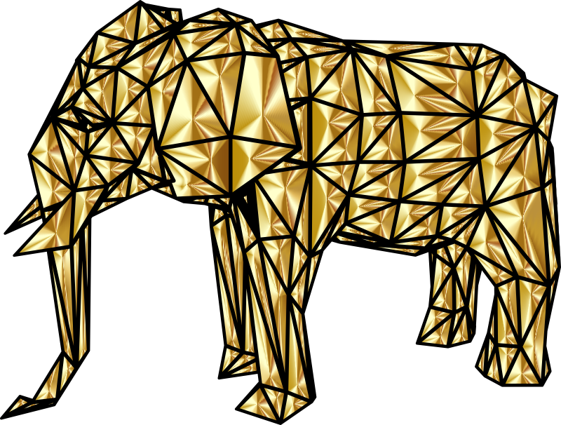 Geometric Elephant Gold