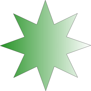 8 point star green