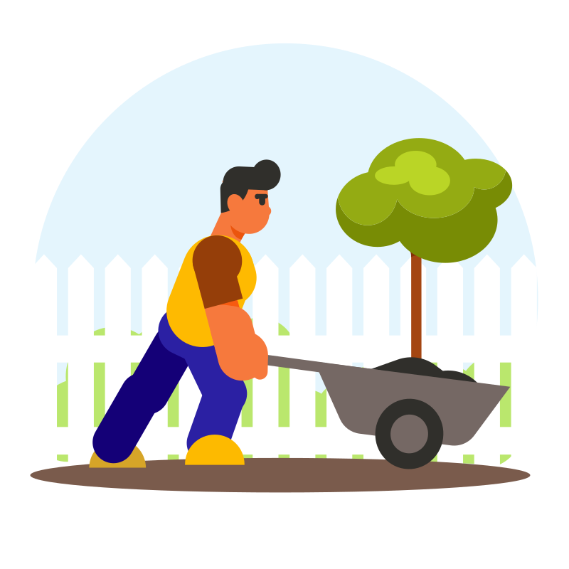 Gardener and Wheelbarrow