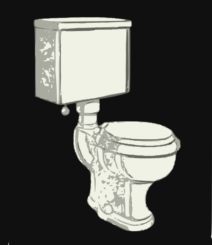 Toilet on Black Background