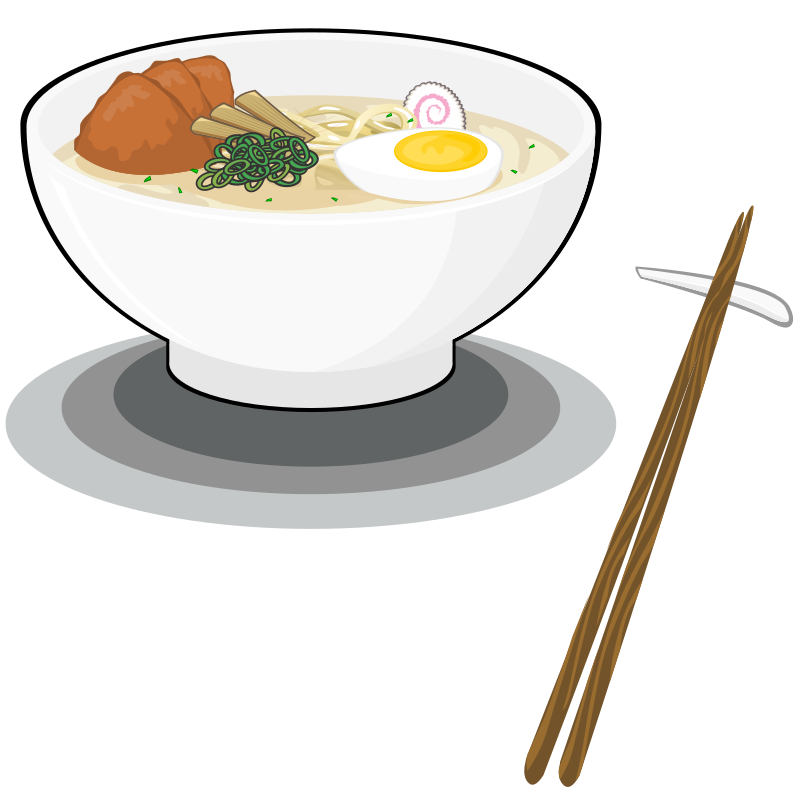 Bowl of Ramen with Chopsticks - Openclipart