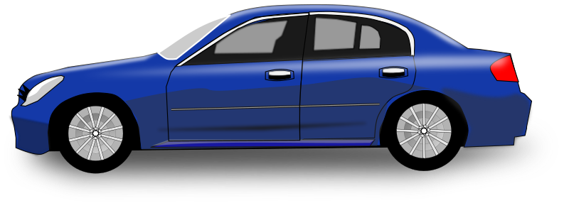 Blue Sedan Car