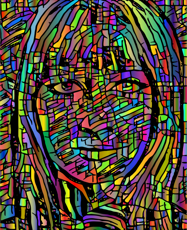 Abstract Womans Face By elizavella Polyprismatic