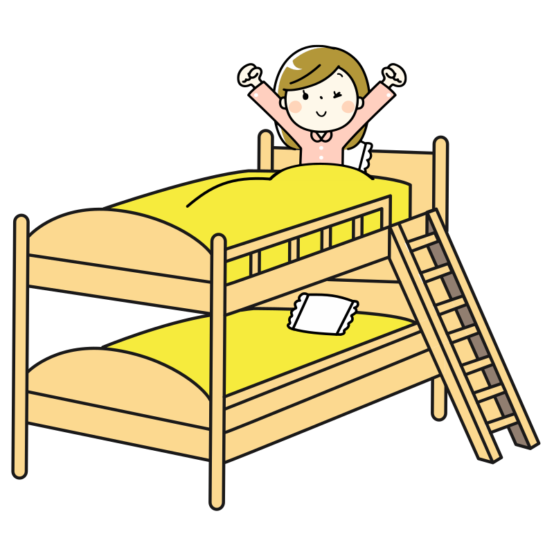 Girl Wakes Up in Bunk-bed