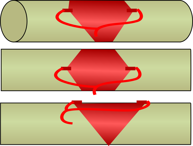 "Diamond" charge with C4 on steel bars