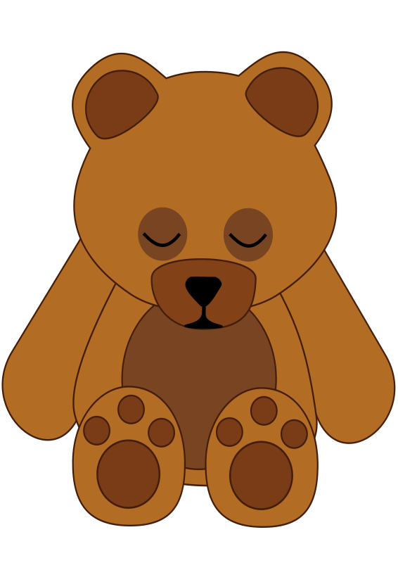 Coloring get well soon teddy bear card - Openclipart