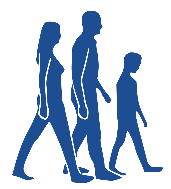 Blue Family Silhouette