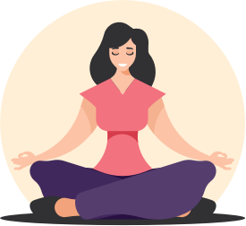 Woman in lotus pose vector