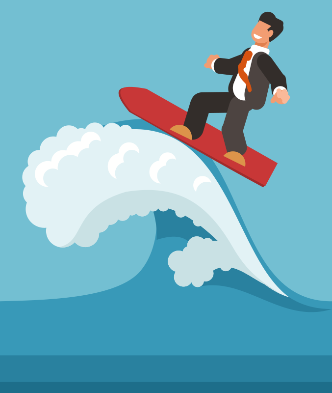 Businessman Surfing