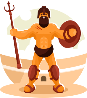 Gladiator in arena vector