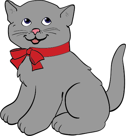 Vintage style Grey cat/kitten clip art vector remake