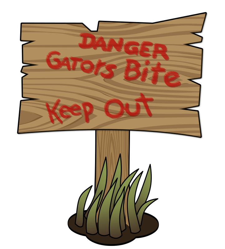 Warning Gators Sign