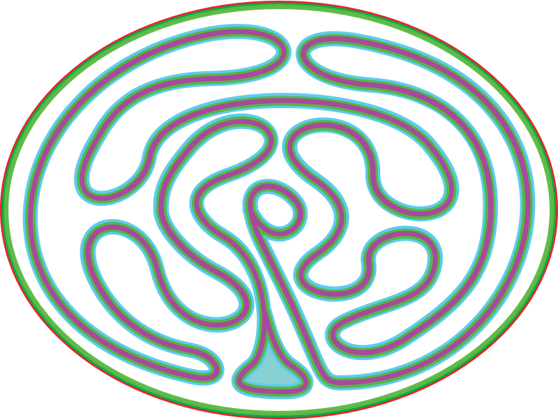 Hand drawn meditation labyrinth