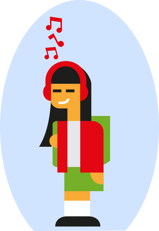 Girl Listening to Music