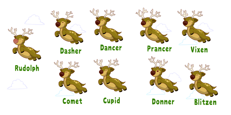 Santa s Reindeer Openclipart