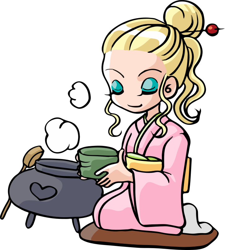 Girl learning the tea ceremony