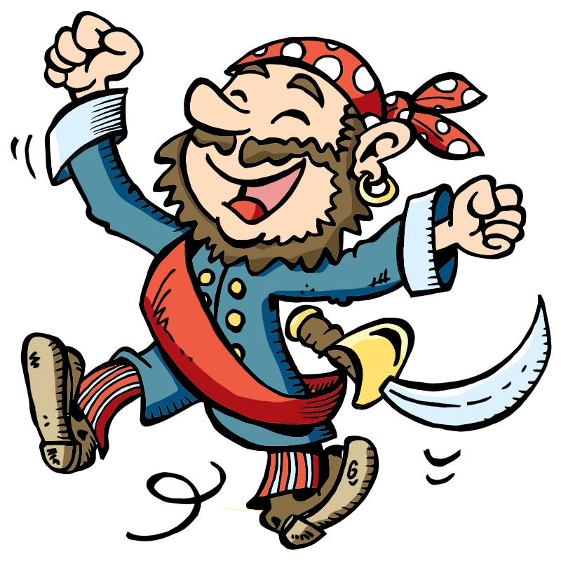 Happy Cartoon Pirate Isolated Openclipart 0210