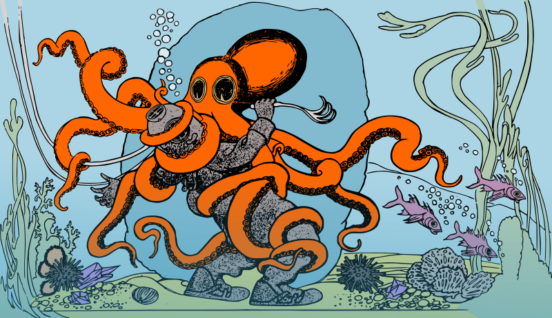 Diver Octopus - Colour Remix