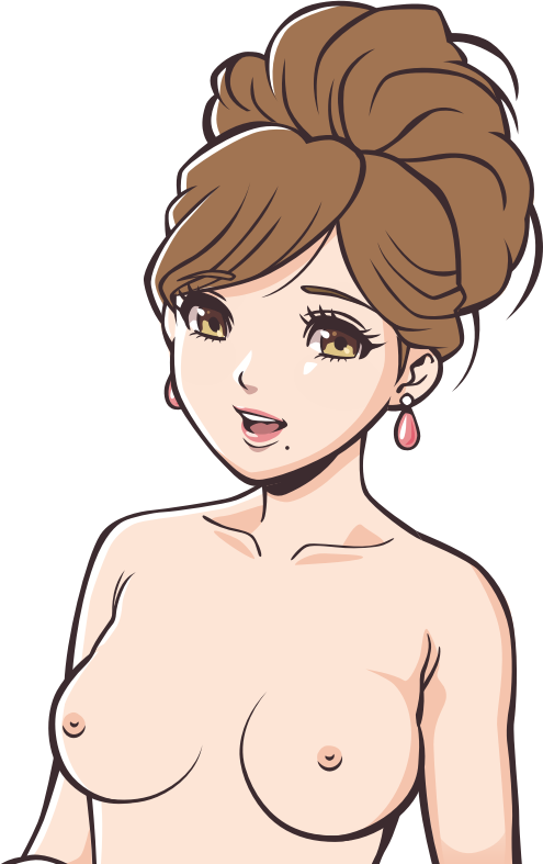 Topless Girl Manga Style