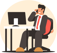 Talking on phone vector