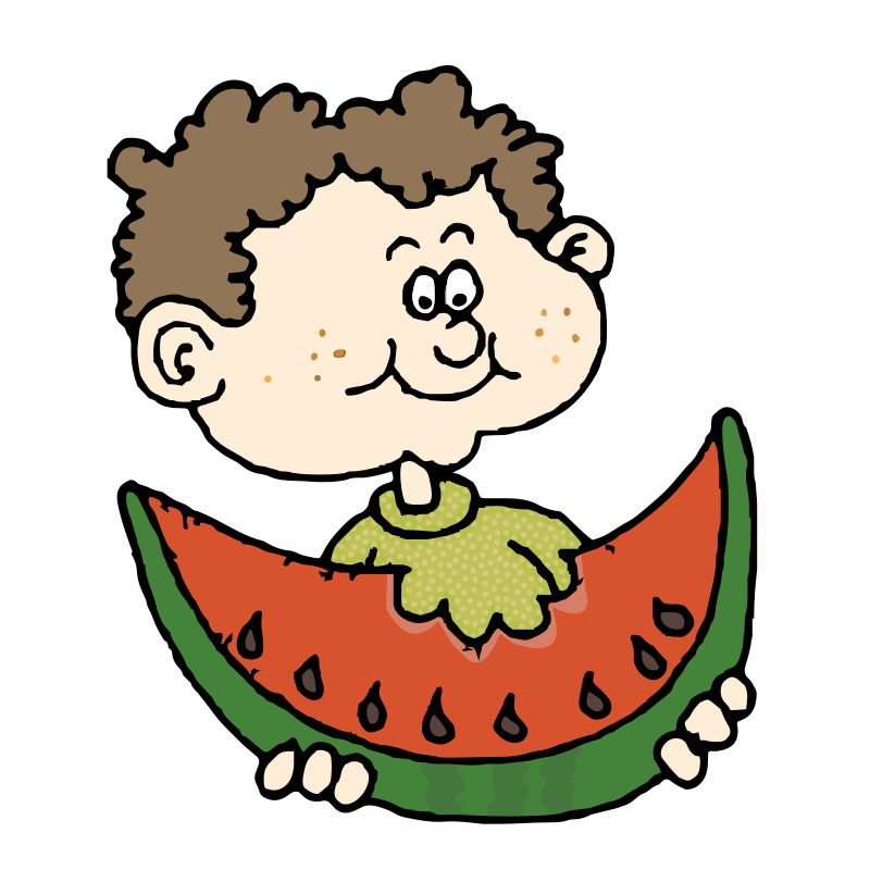 Boy Eating a Watermelon - Flat Colour Remix