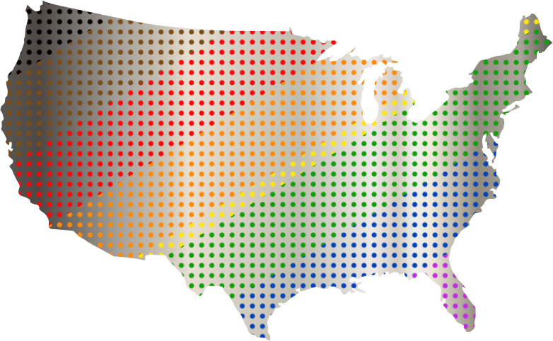 USA dotted with background gradient