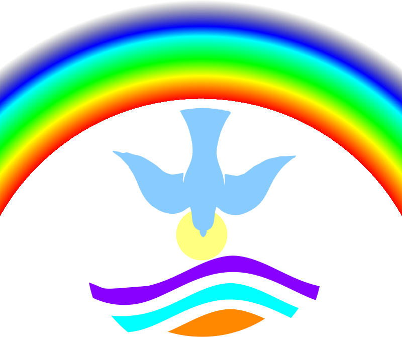 Dove with rainbow