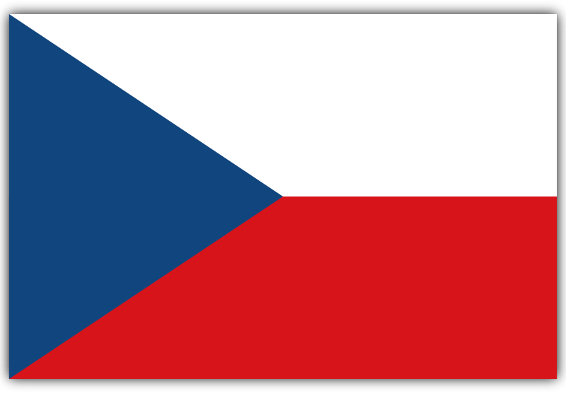 Flag of the Czech Republic with shadow