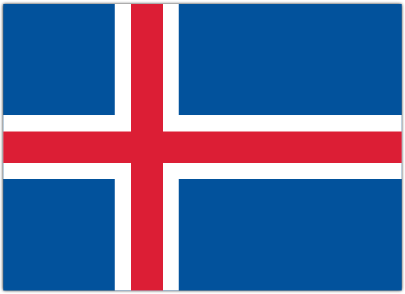 Flag of Iceland with shadow