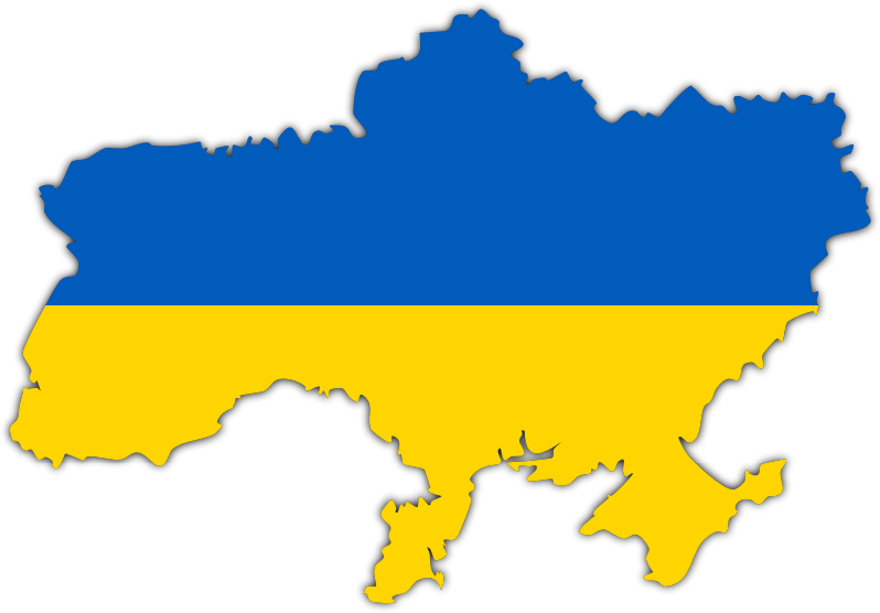 Ukraine with national colors