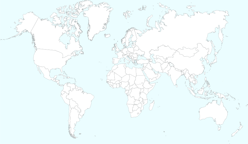 world political map blank coloured