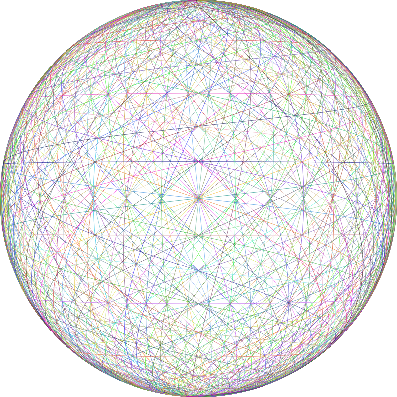 Geometric Wireframe Sphere Colorful