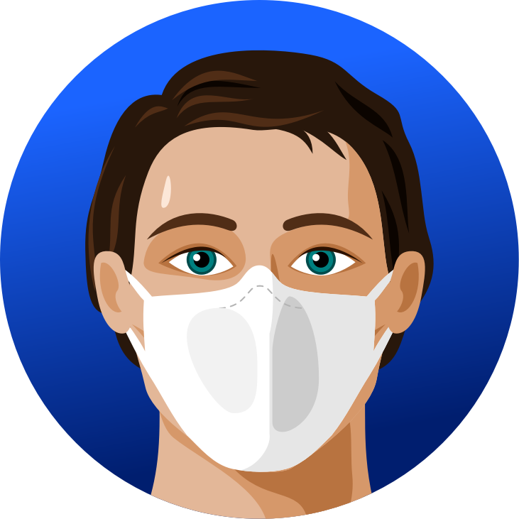 Human male head with FFP2 mask - Openclipart