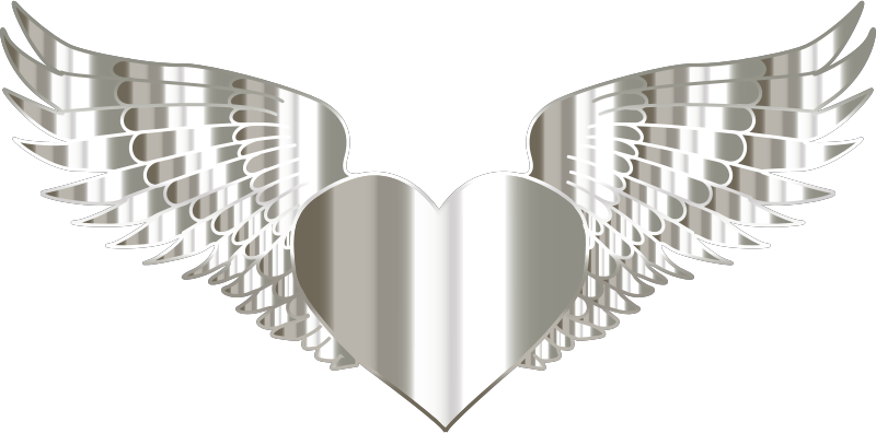 Metallic Flying Heart