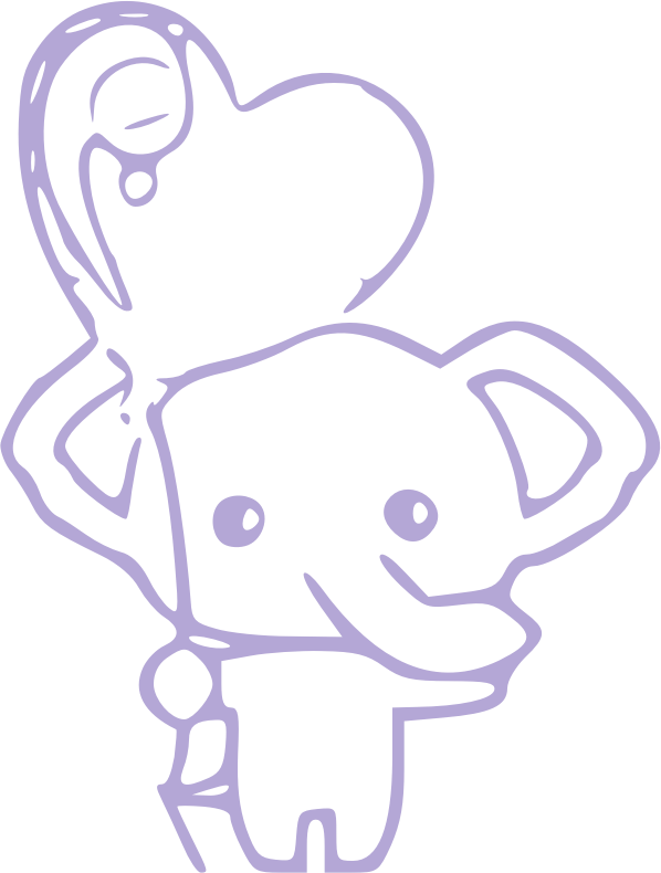 Cute purple elephant 