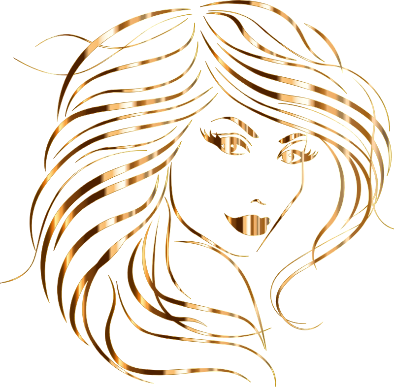 Stylized Woman Portrait By Karen Arnold Vectorized Gold No BG