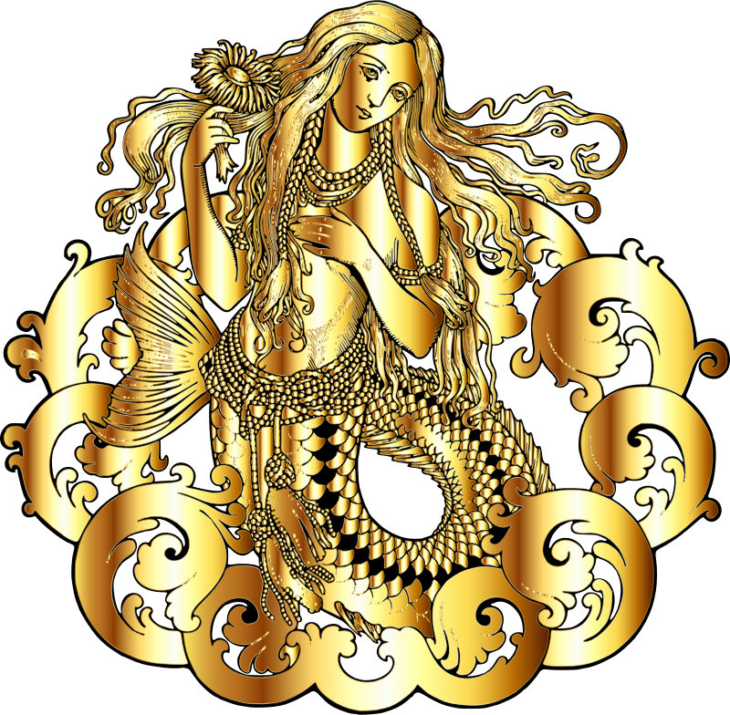 vintage mermaid clipart