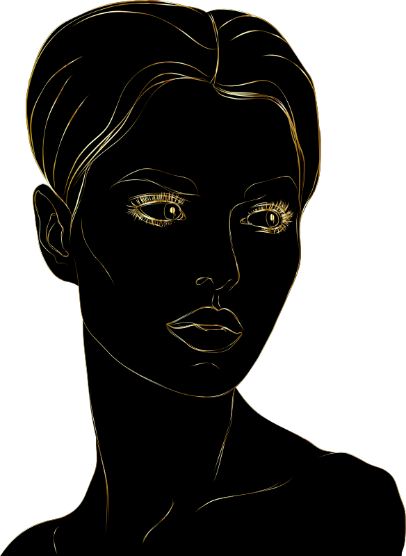 Woman By gdakaska Line Art Gold