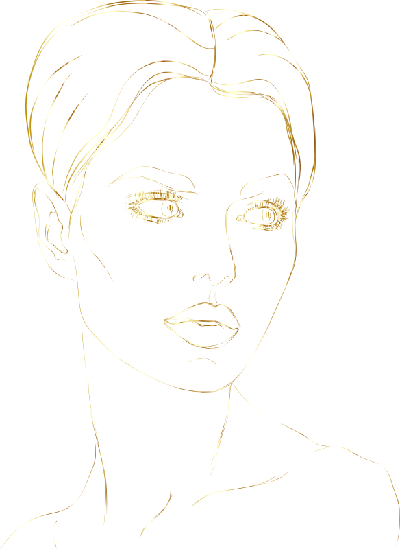 Woman By gdakaska Line Art Gold No Silhouette