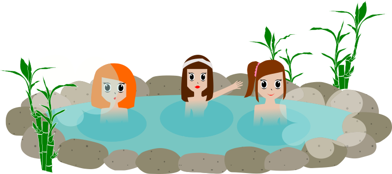 Three Girls in an Onsen