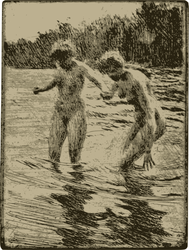 Two Girls Skinny Dipping