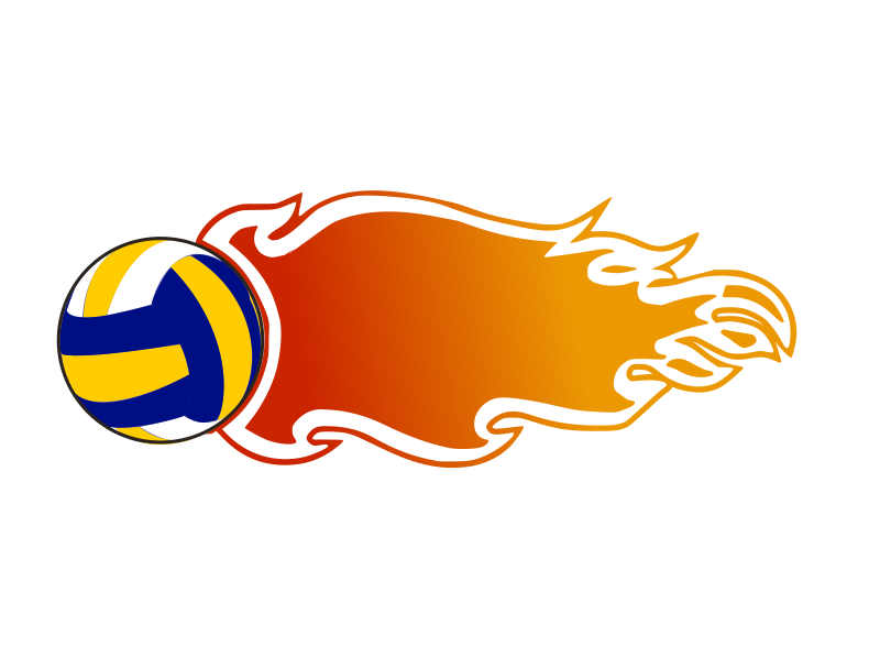 volleyballs with flames clipart png