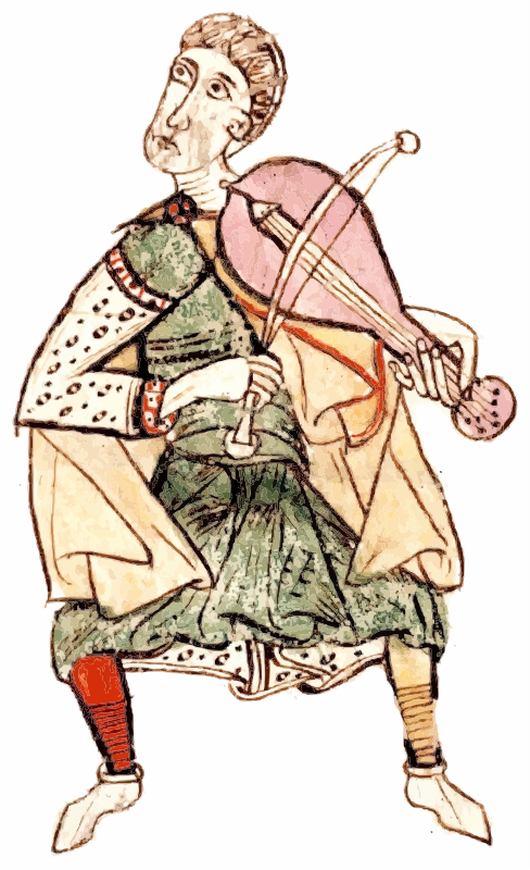 Musician playing a viol late 13th century