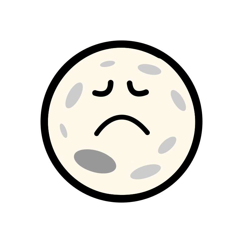 sad moon clipart