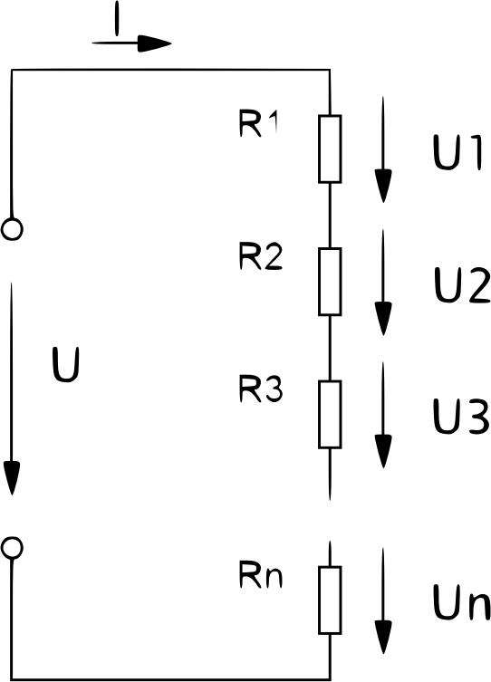 series connection of ohmic resistors