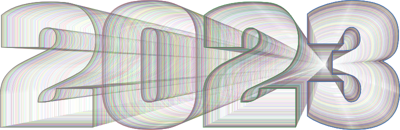 2023 Typography Wireframe Colorful