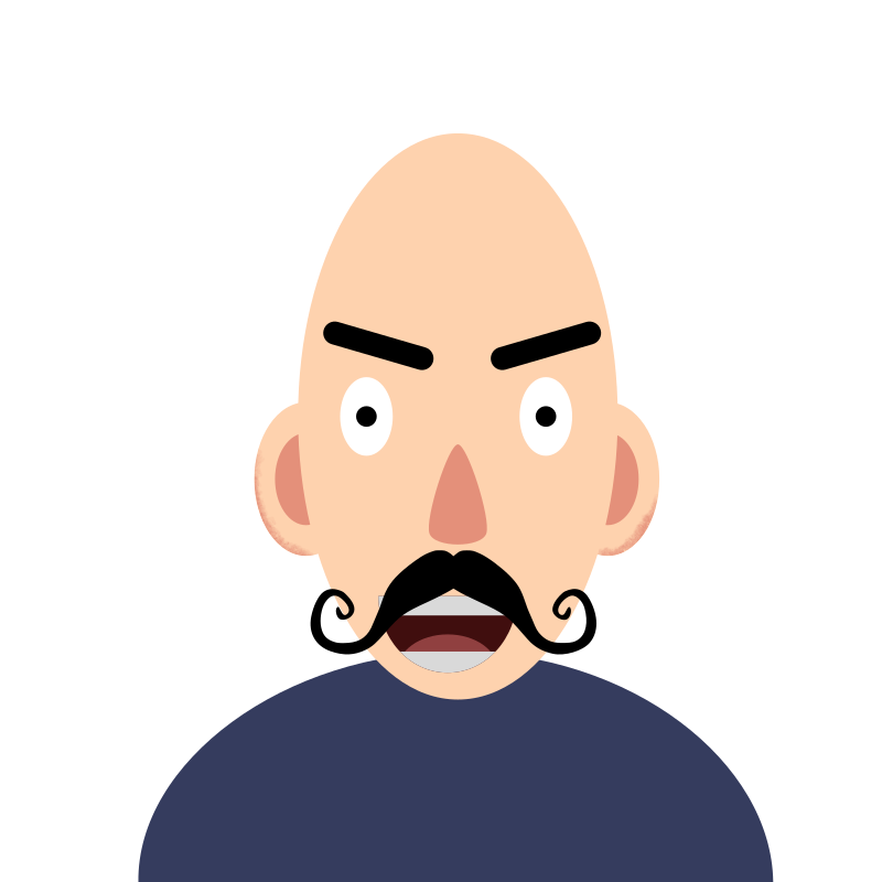 Mustache Man Cartoon
