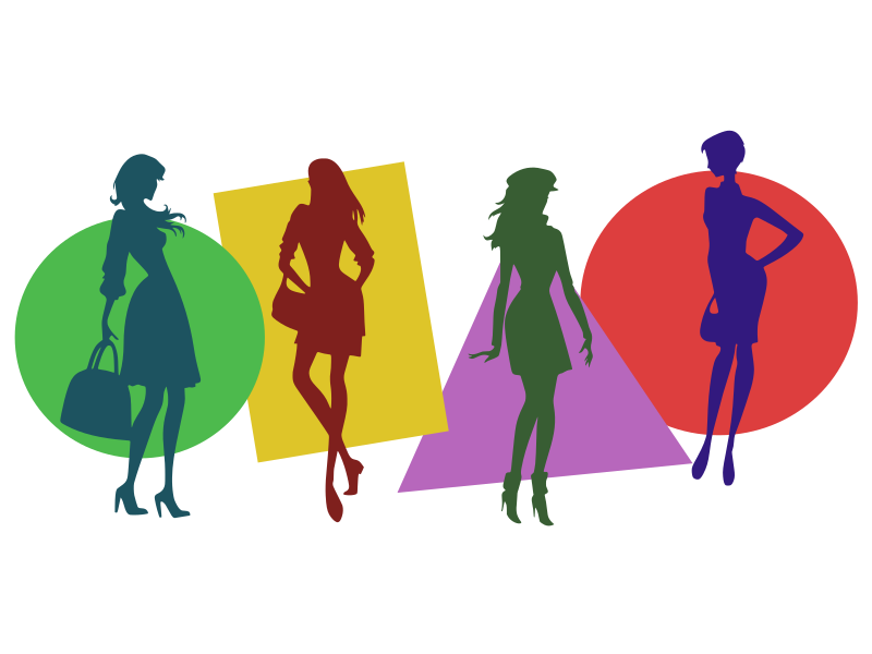 Standing Women Silhouettes - Simple Colour Remix