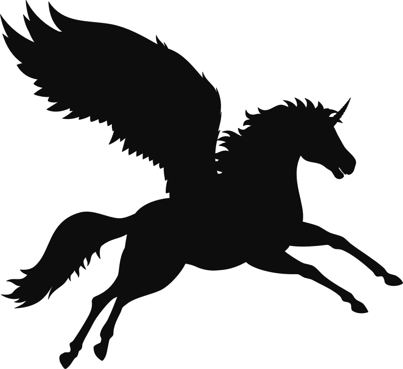 Winged Unicorn By deiby_ybied Silhouette Fixed