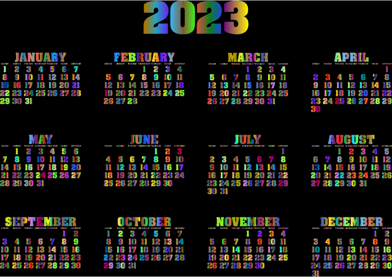 2023 Calendar Polyprismatic